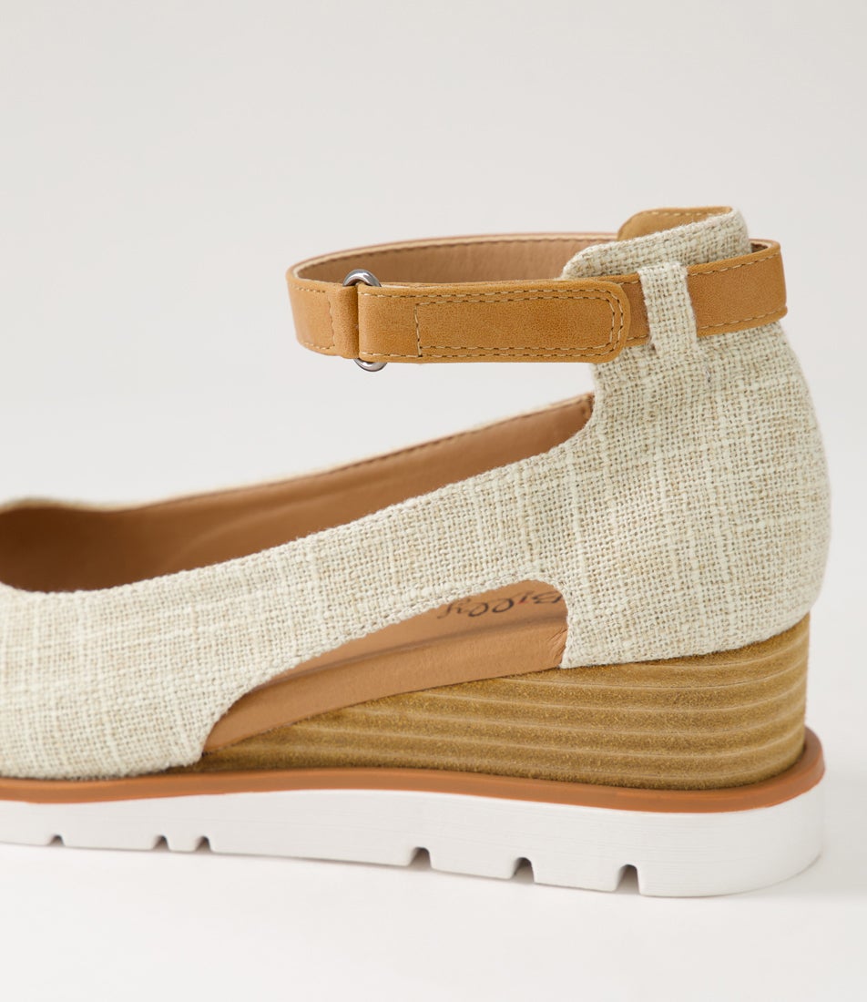 Reney Beige Linen Sandals