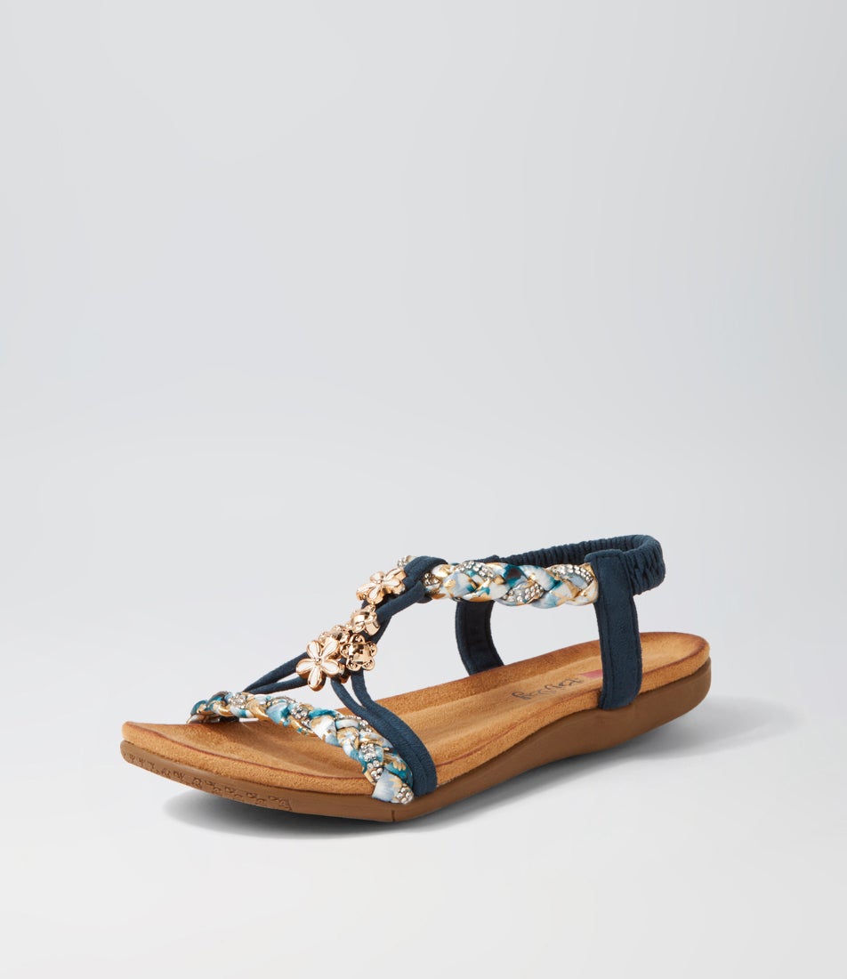 Frose Navy Multi Sandals