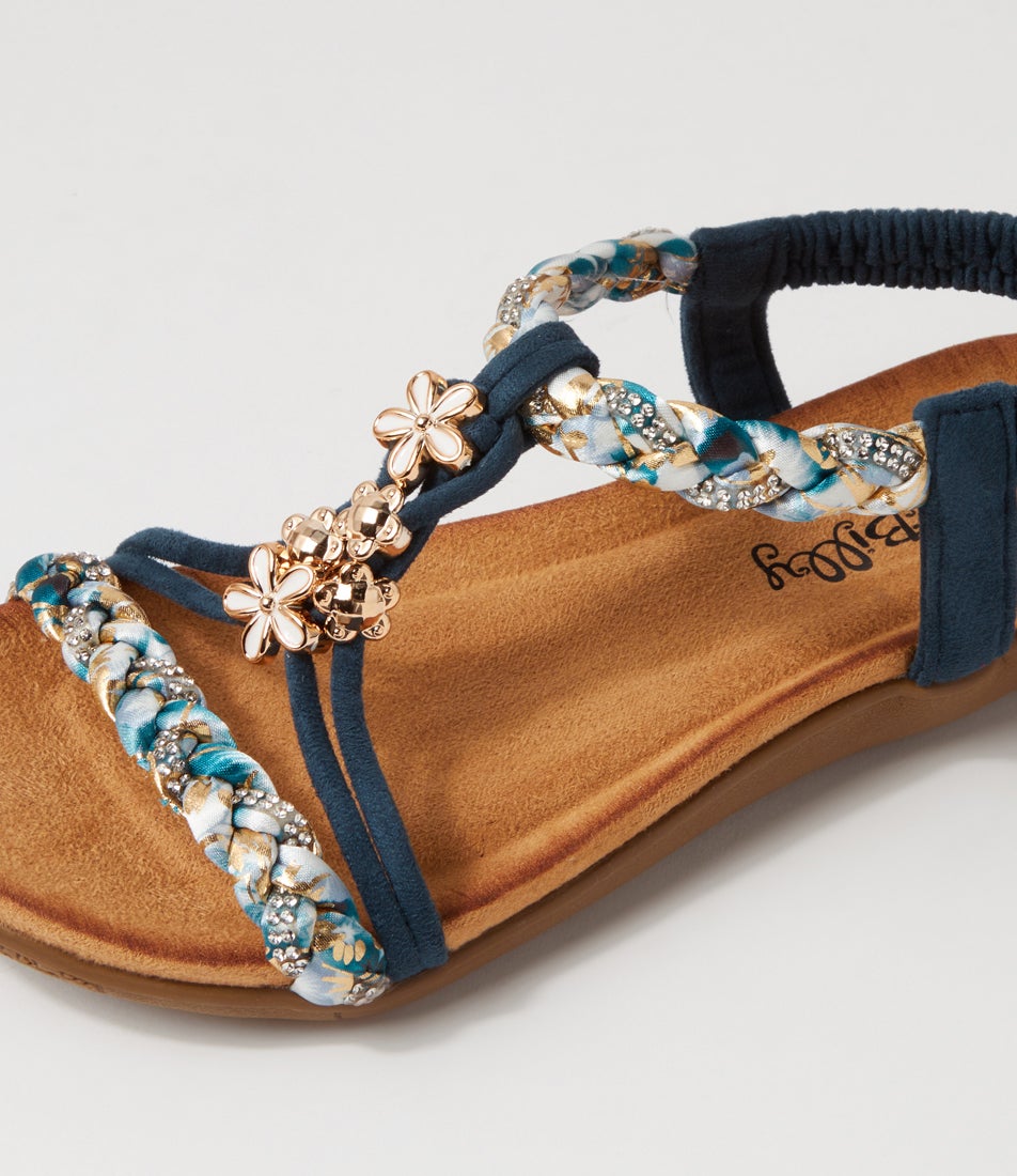 Frose Navy Multi Sandals
