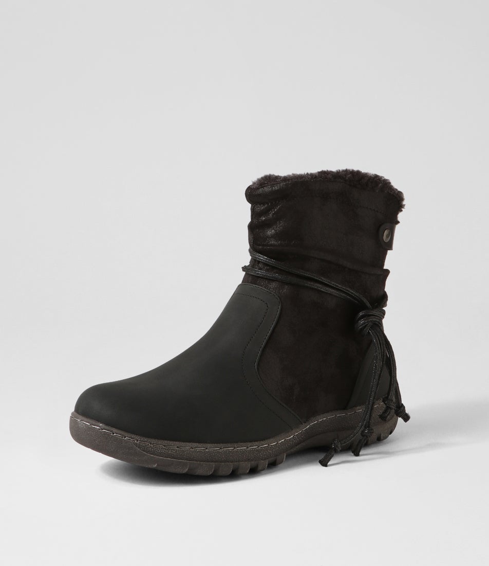 Duzzel Black Multi Ankle Boots