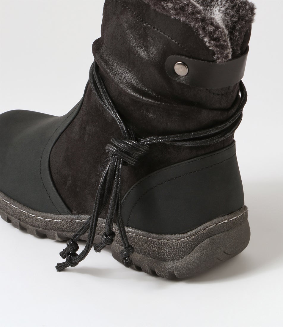Duzzel Black Multi Ankle Boots