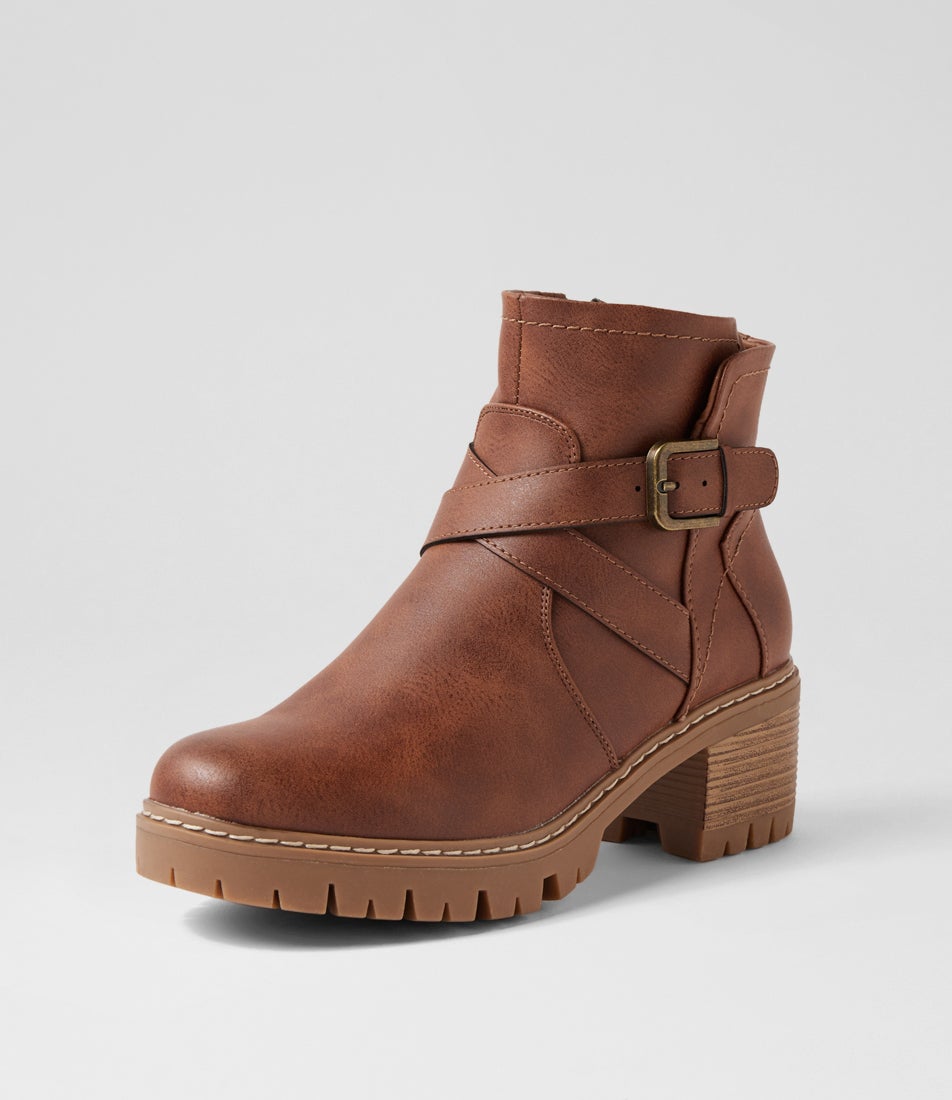 Fringle Cognac Ankle Boots
