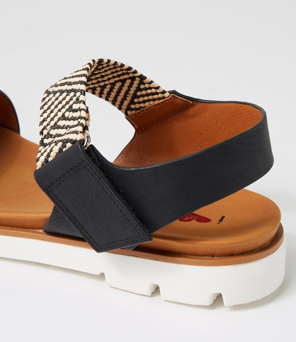 Lintee Black Elastic Sandals