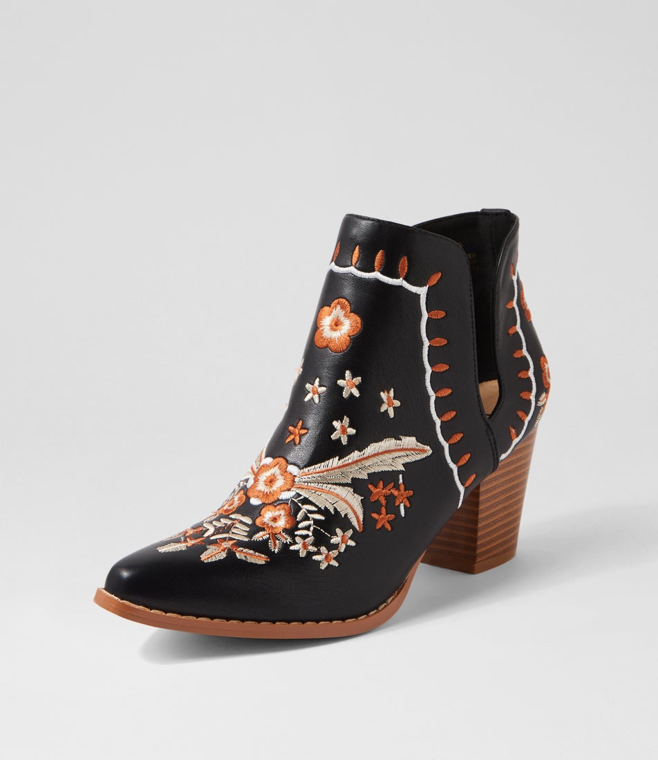Crasho Black Multi Ankle Boots