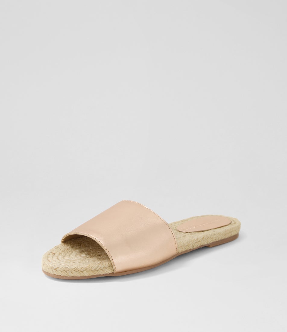 Benaulim Rose Gold Leather Sandals