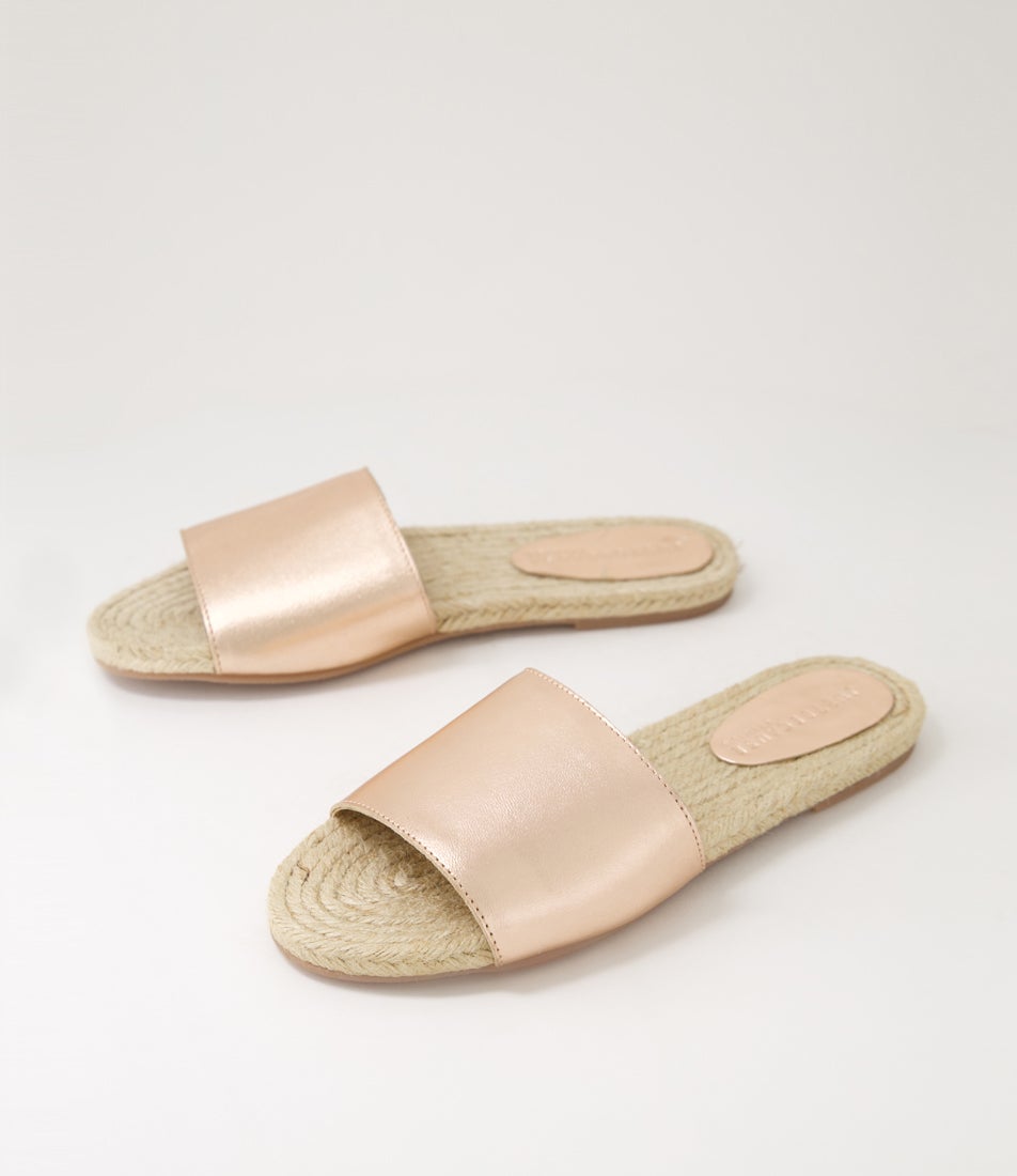 Benaulim Rose Gold Leather Sandals