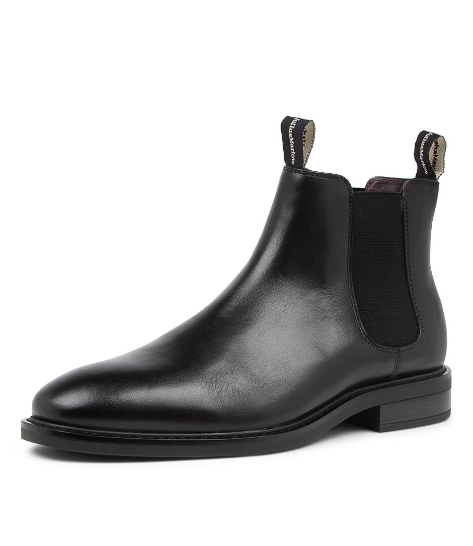 Gaucho Black Leather Ankle Boots