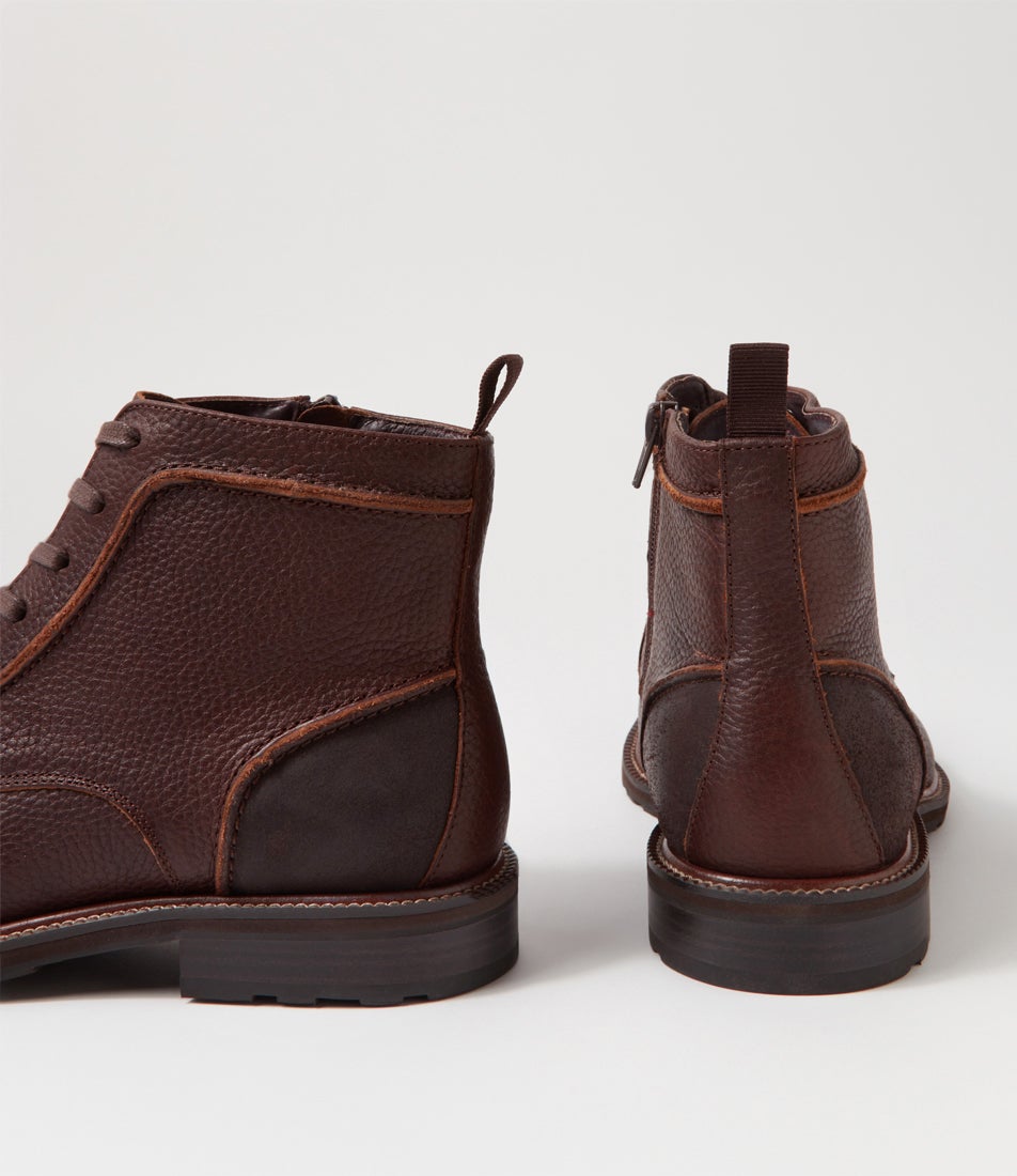 Tactile Dark Brown Lace Up Boots