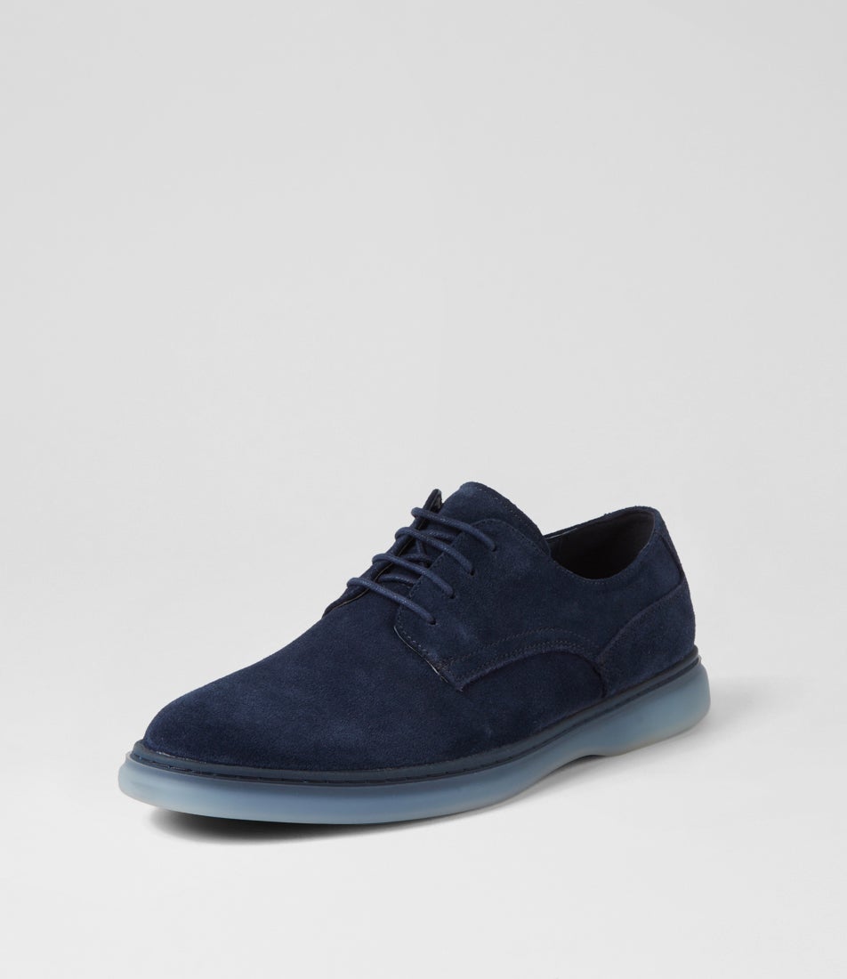 Morph Navy Suede Lace Up Flats