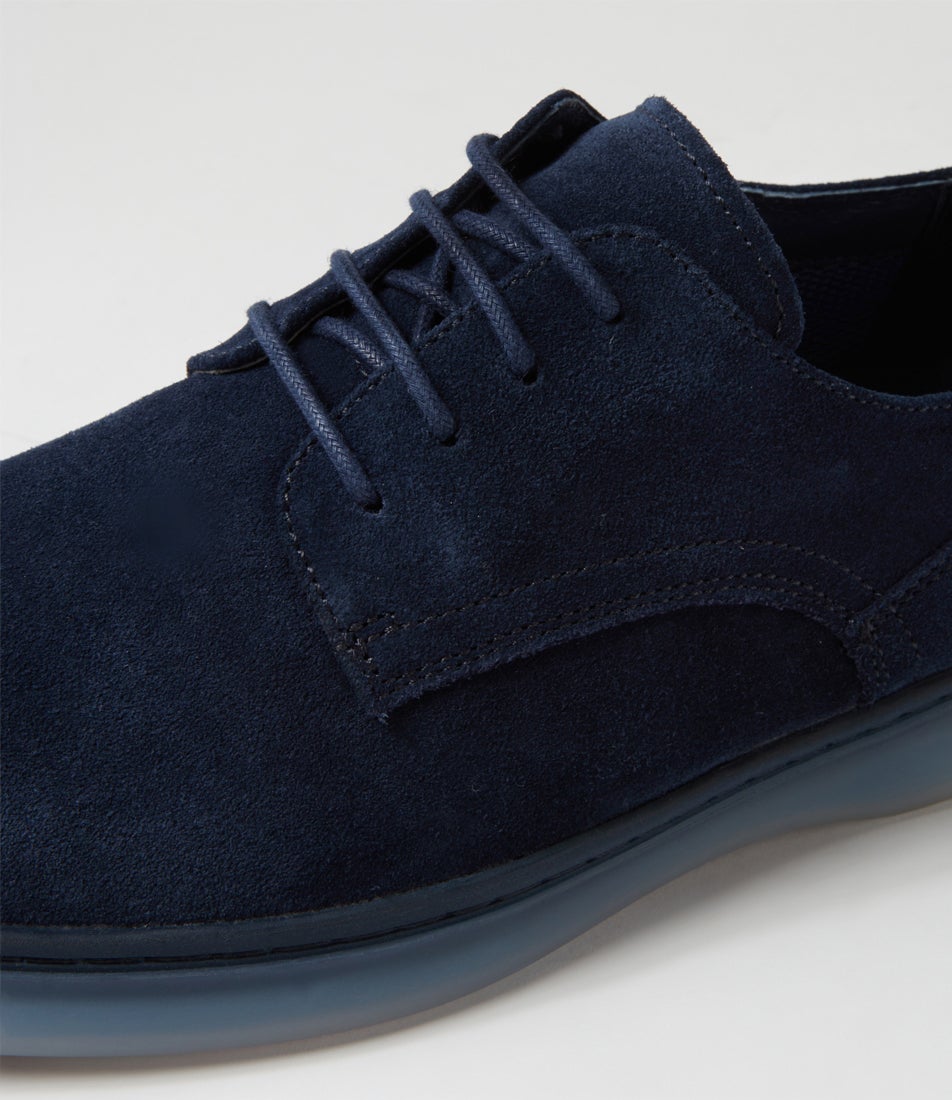 Morph Navy Suede Lace Up Flats