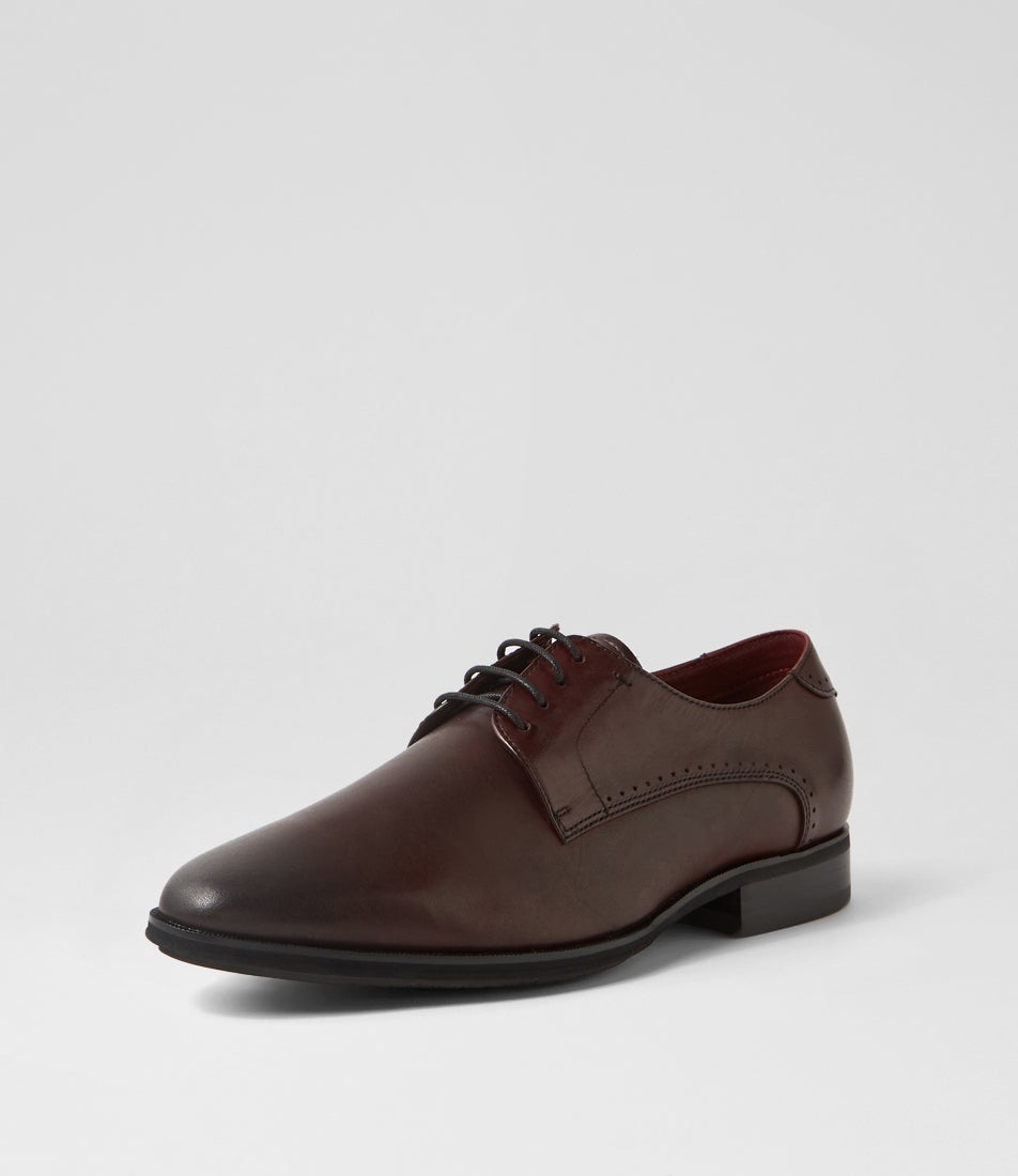 Zen Dark Burgundy Leather Lace Up Flats