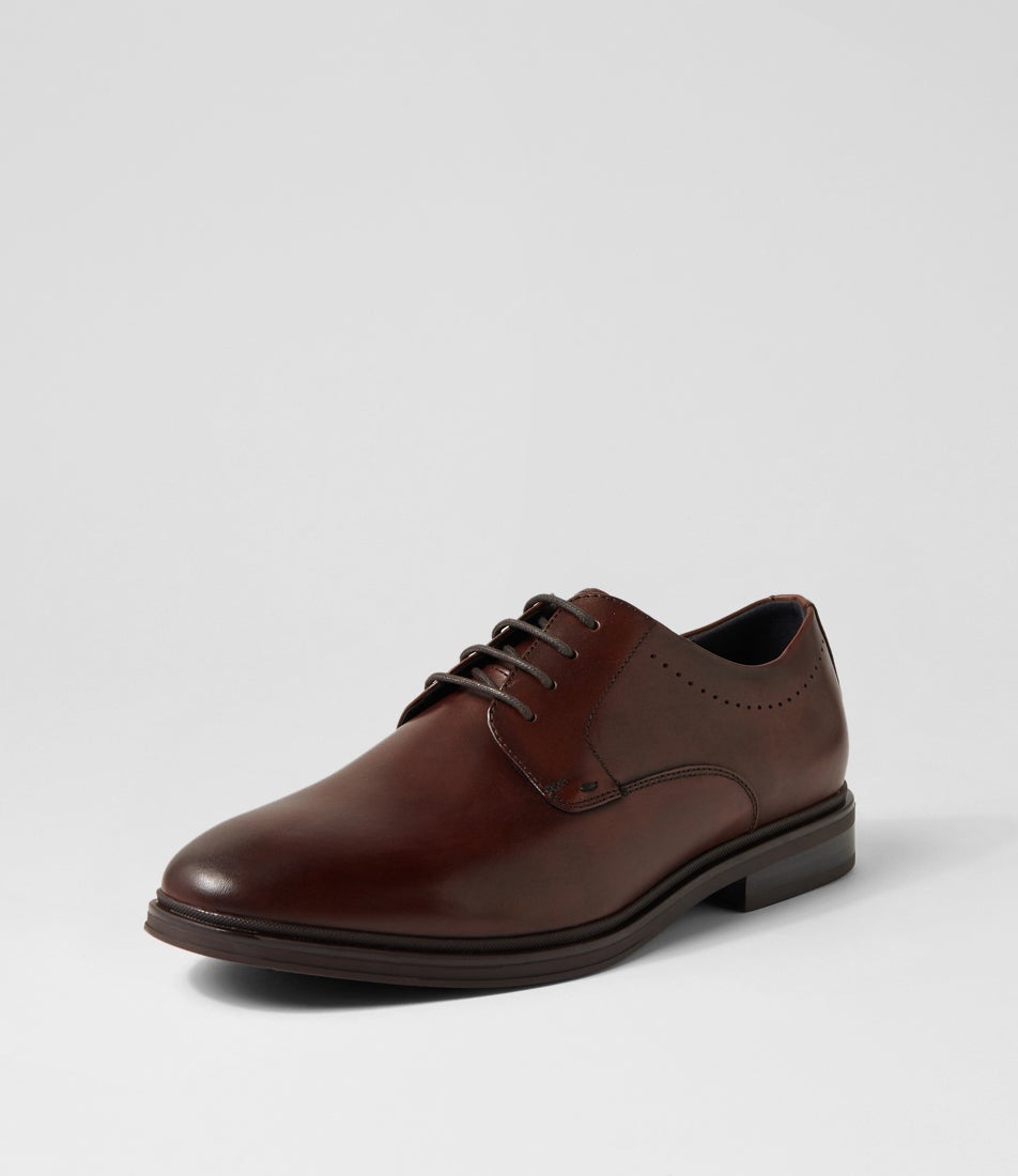 Idylic Brown Leather Lace Up Flats