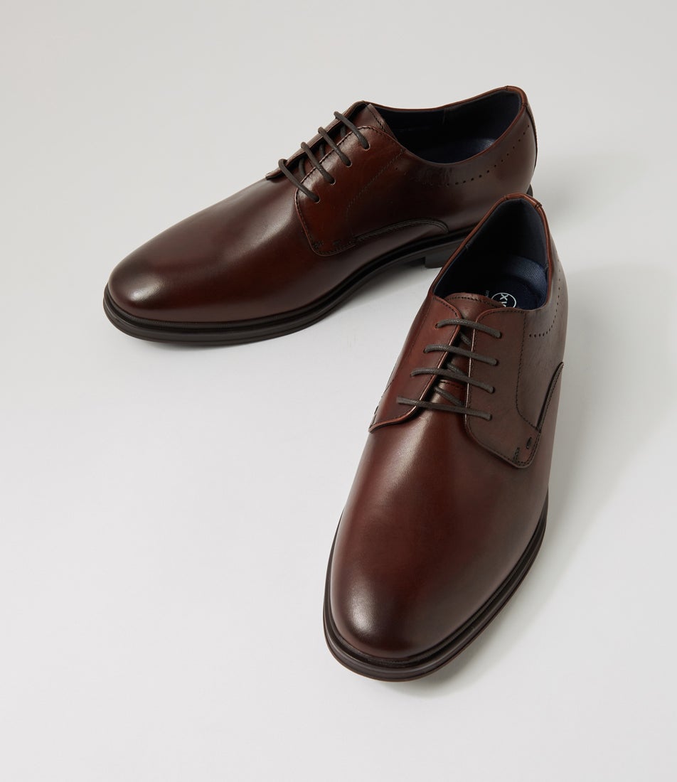 Idylic Brown Leather Lace Up Flats