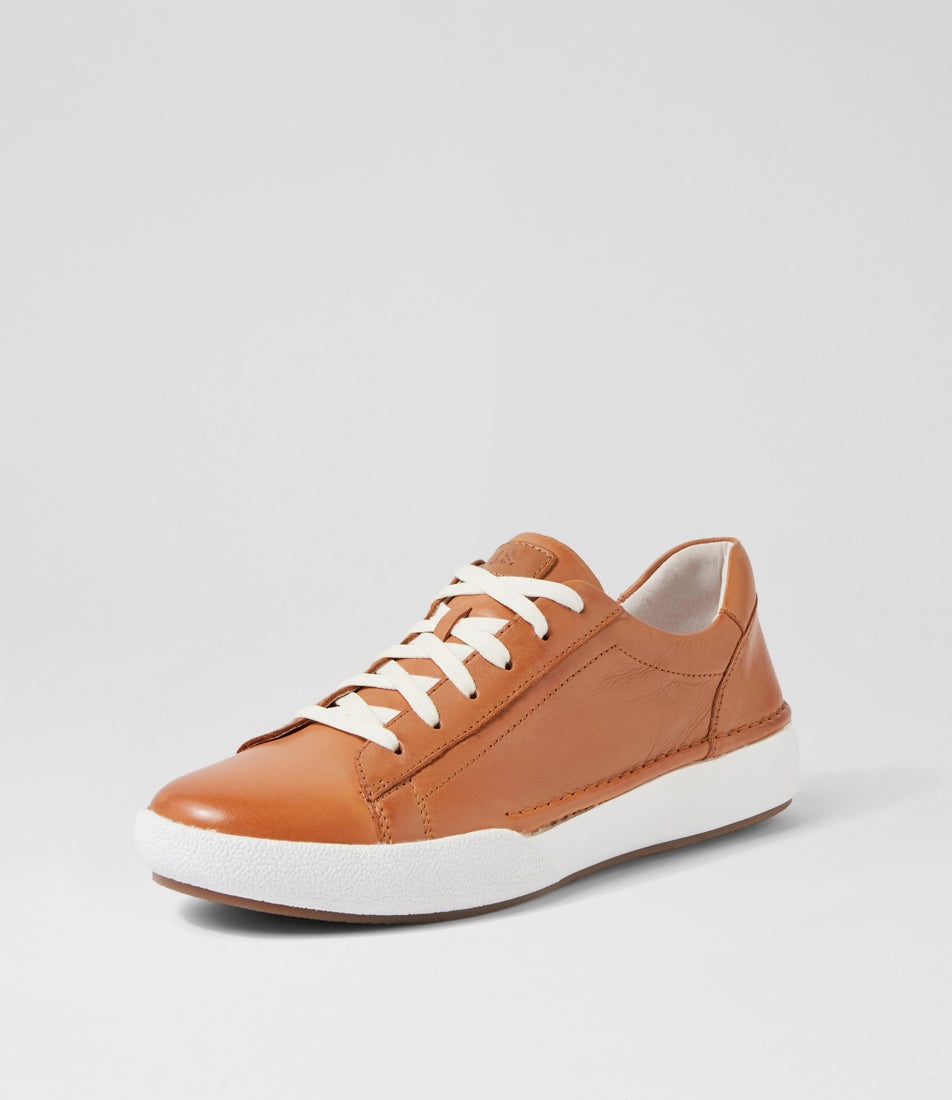 Claire 1 Camel Leather Sneakers