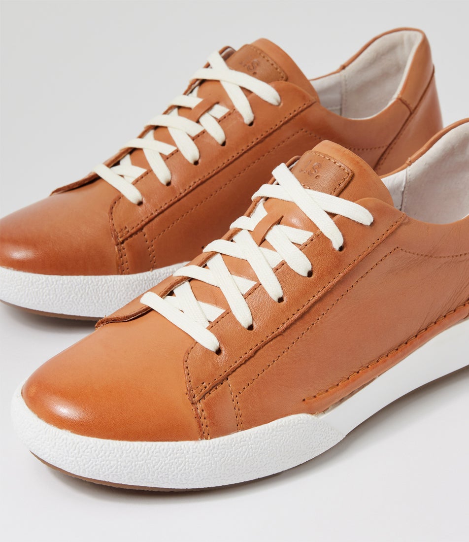 Claire 1 Camel Leather Sneakers