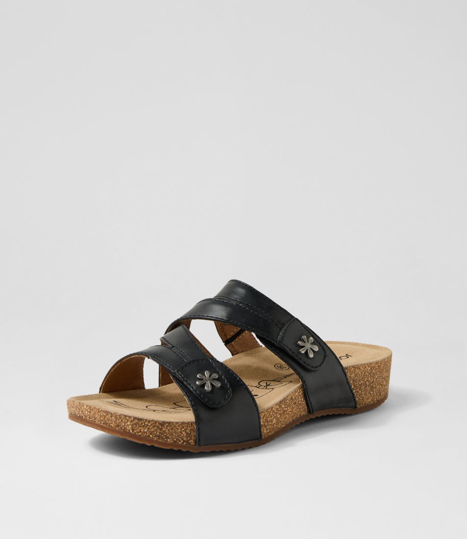 Tonga 82 Schwarz Leather Sandals