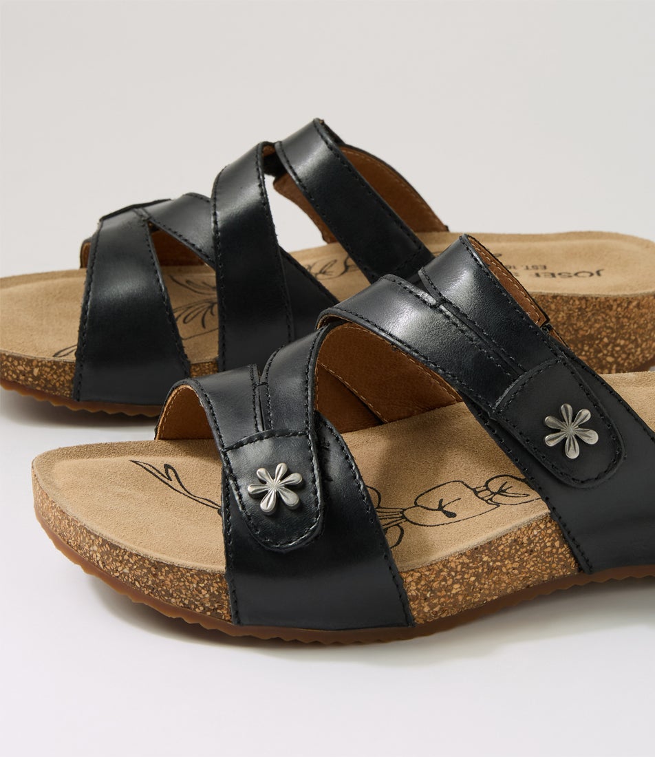 Tonga 82 Schwarz Leather Sandals