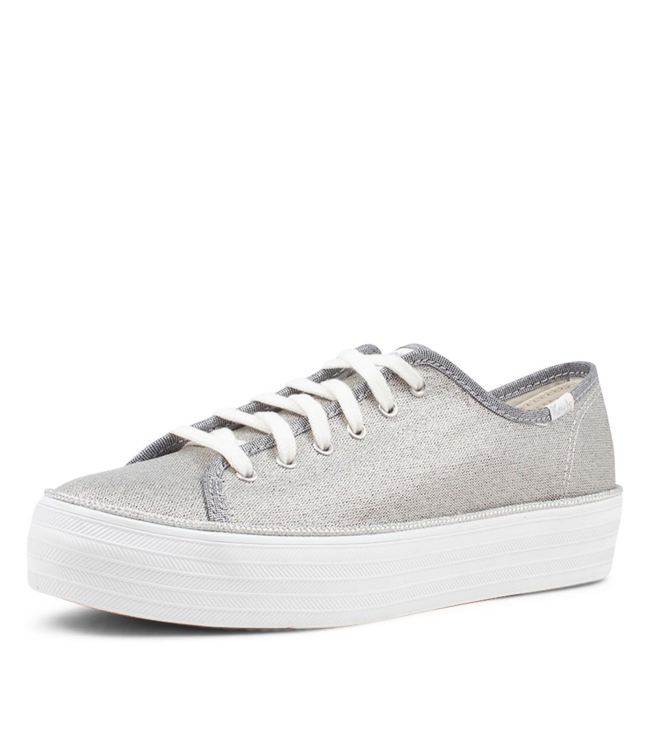 Triple Kick Metallic Silver Canvas Sneakers