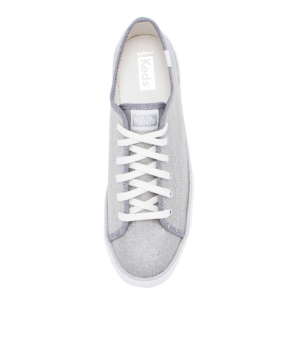 Triple Kick Metallic Silver Canvas Sneakers