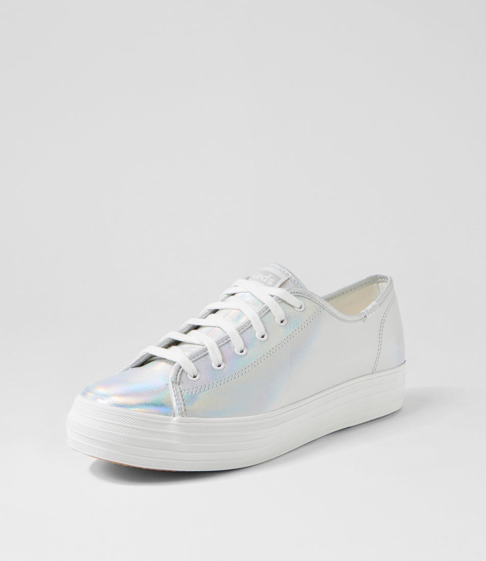 Triple Kick Silver Hologram Leather Sneakers Triple Kick Silver Hologram Leather Sneakers