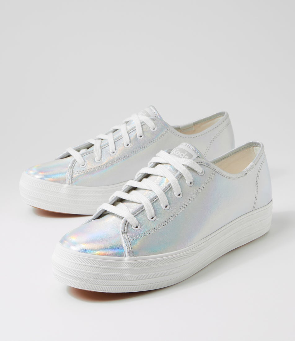 Triple Kick Silver Hologram Leather Sneakers Triple Kick Silver Hologram Leather Sneakers