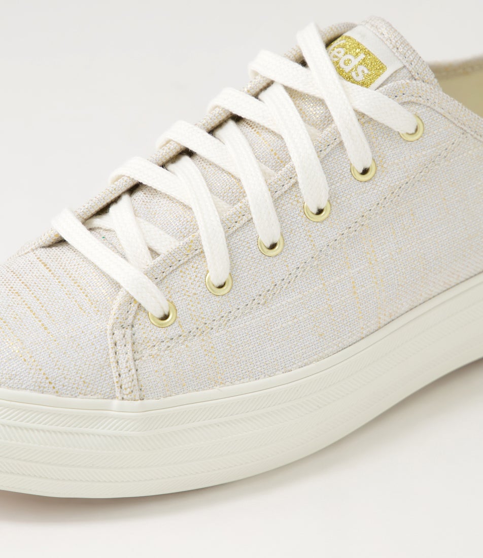 Triple Kick Metallic Gold Fabric Sneakers