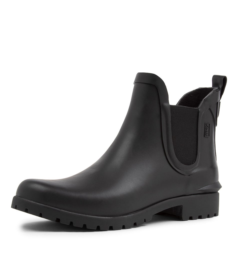 Rowan Rain Boot Black Rubber Ankle Boots