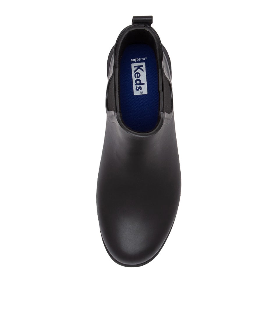 Rowan Rain Boot Black Rubber Ankle Boots
