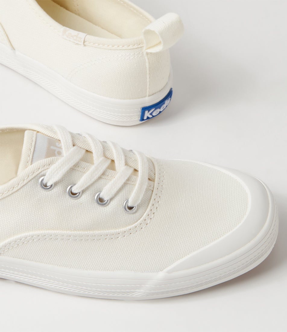 Champ Toe Cap White Canvas Sneakers Champ Toe Cap White Canvas Sneakers