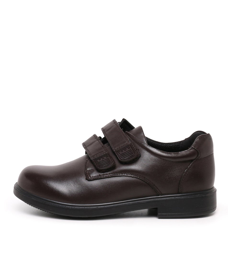 Dash Junior Brown Leather Adjustable Shoes