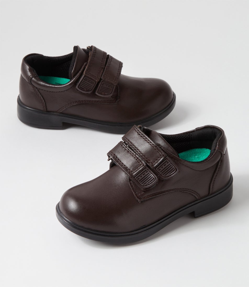 Dash Junior Brown Leather Adjustable Shoes