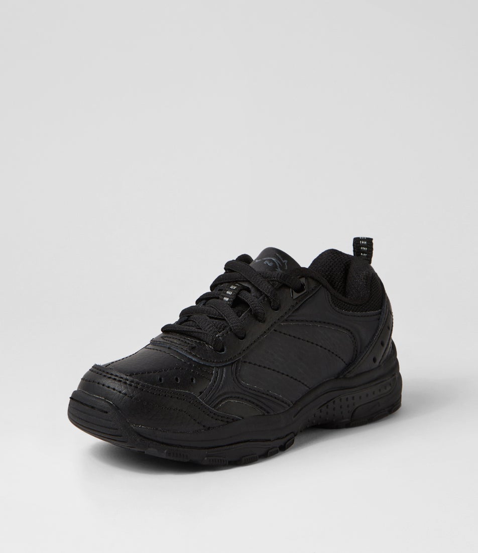 Erupt Junior E Lace Black Leather Sneakers