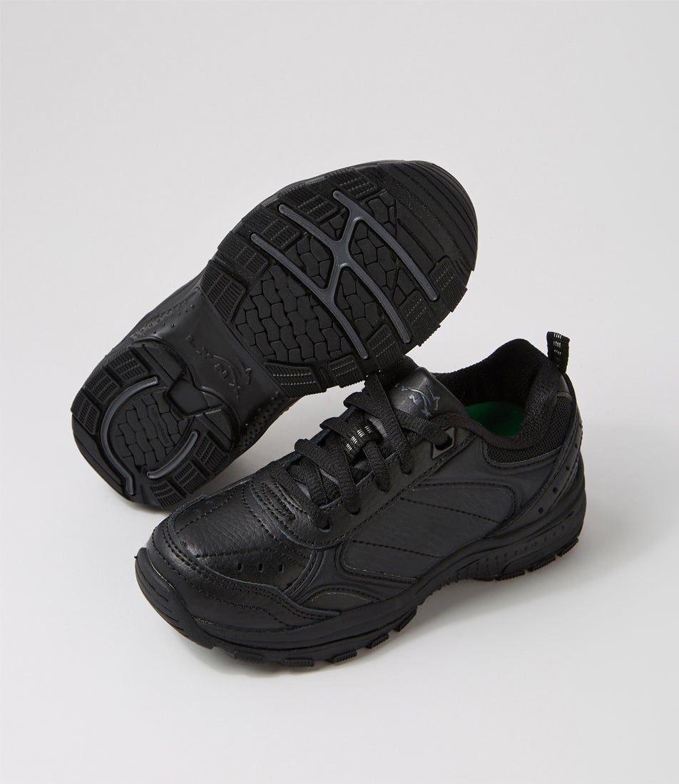 Erupt Junior E Lace Black Leather Sneakers