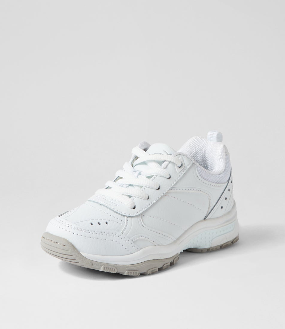 Erupt Junior E Lace White Leather Sneakers