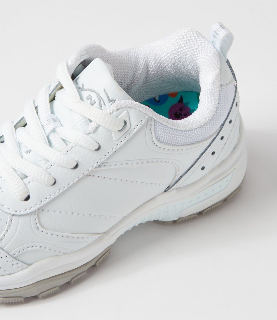 Erupt Junior E Lace White Leather Sneakers