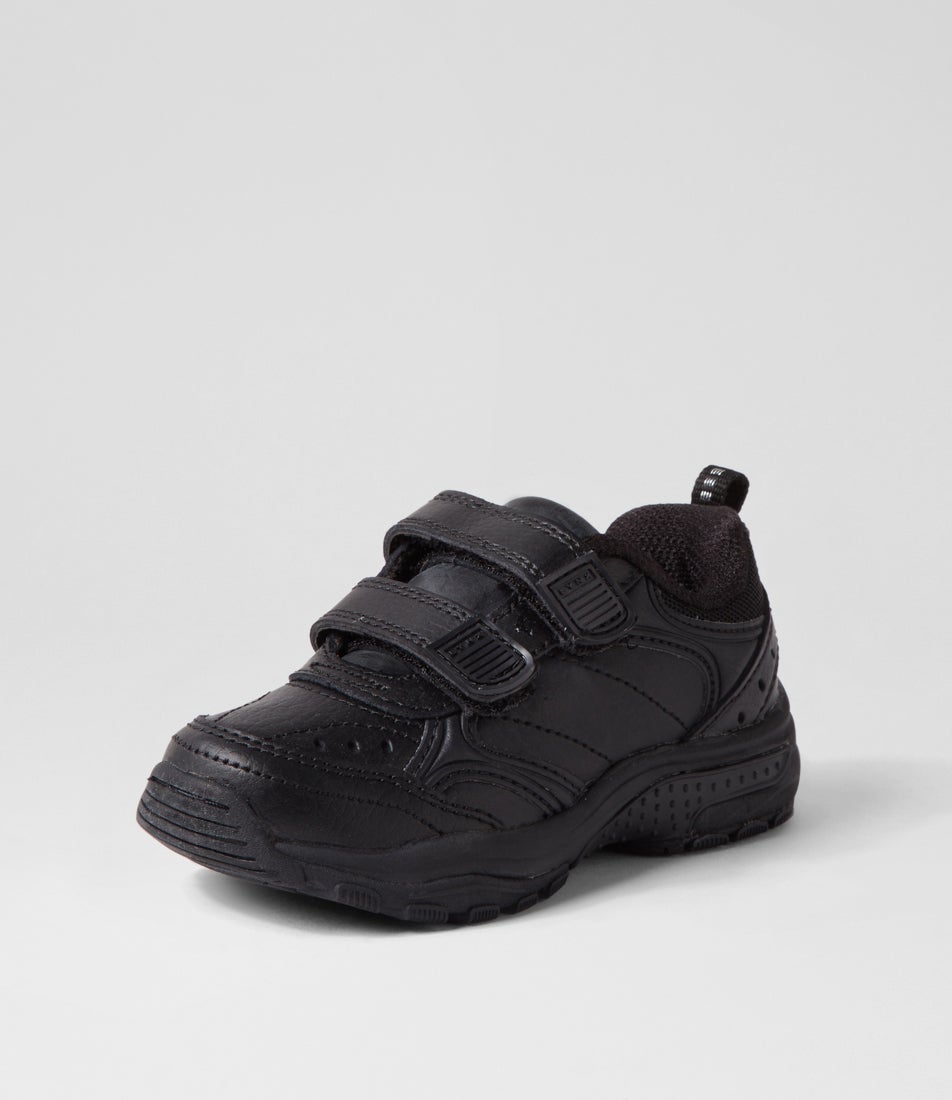 Erupt Junior E Adjustable 8 Black Leather Sneakers