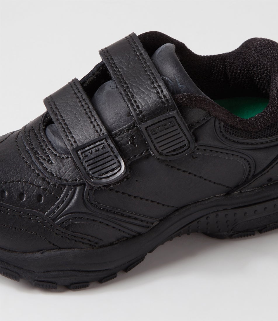 Erupt Junior E Adjustable 8 Black Leather Sneakers