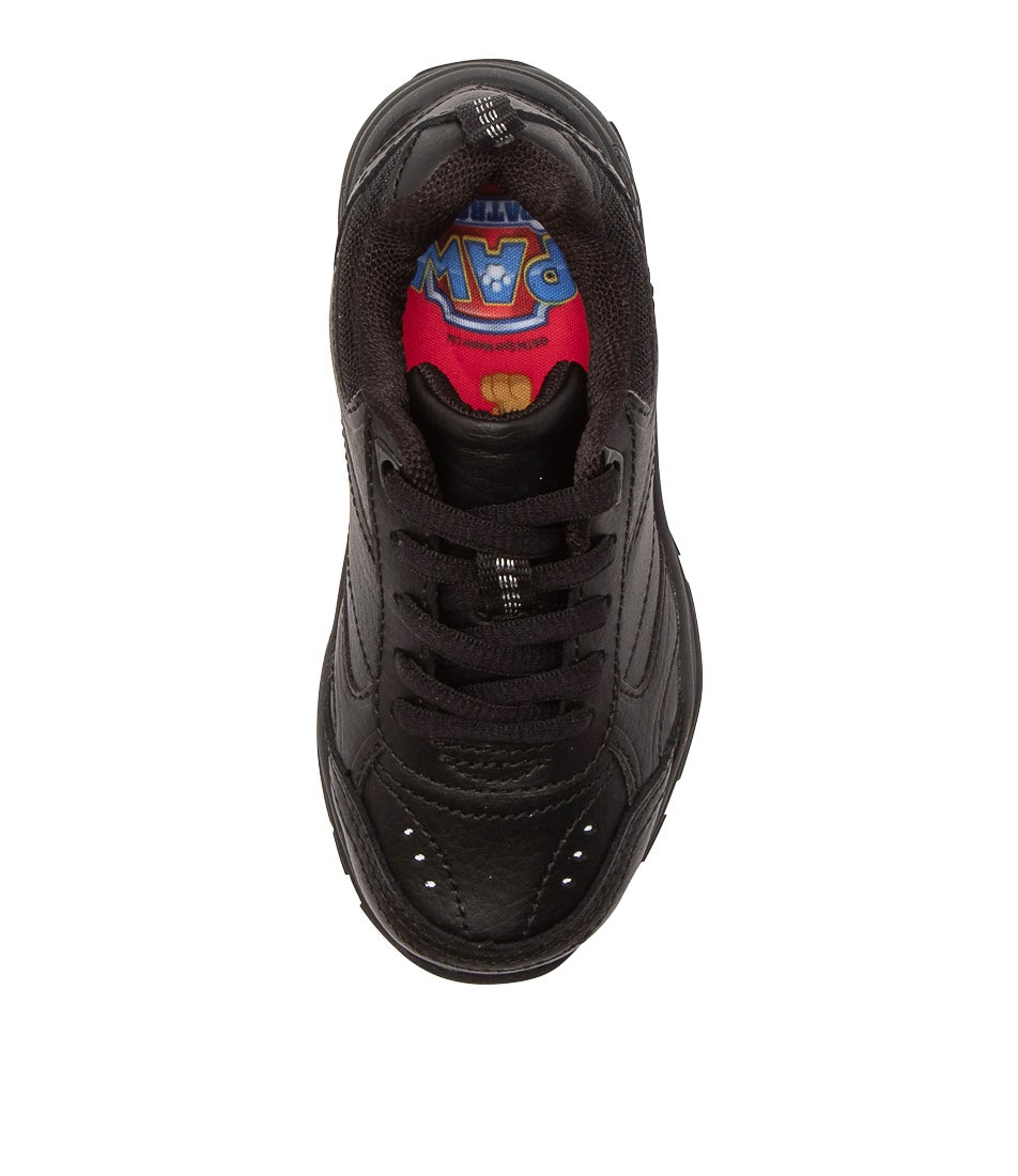Erupt Junior Lace Paw Patrol Black Leather Sneakers
