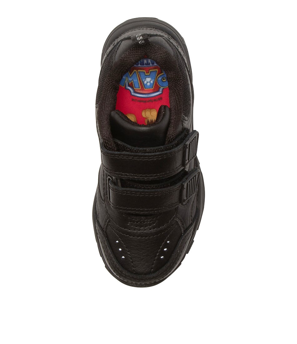 Erupt Junior Adjustable Paw Patrol Black Leather Sneakers