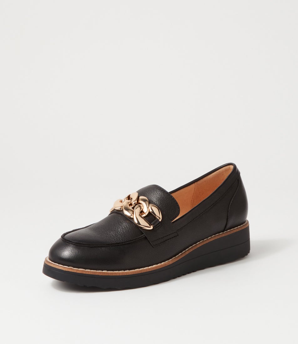 Osie Black Leather Loafers