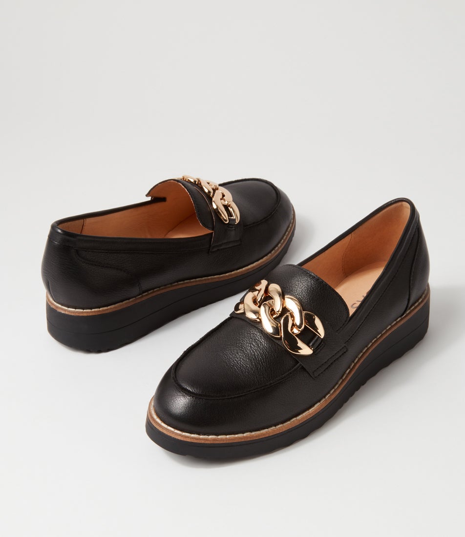 Osie Black Leather Loafers