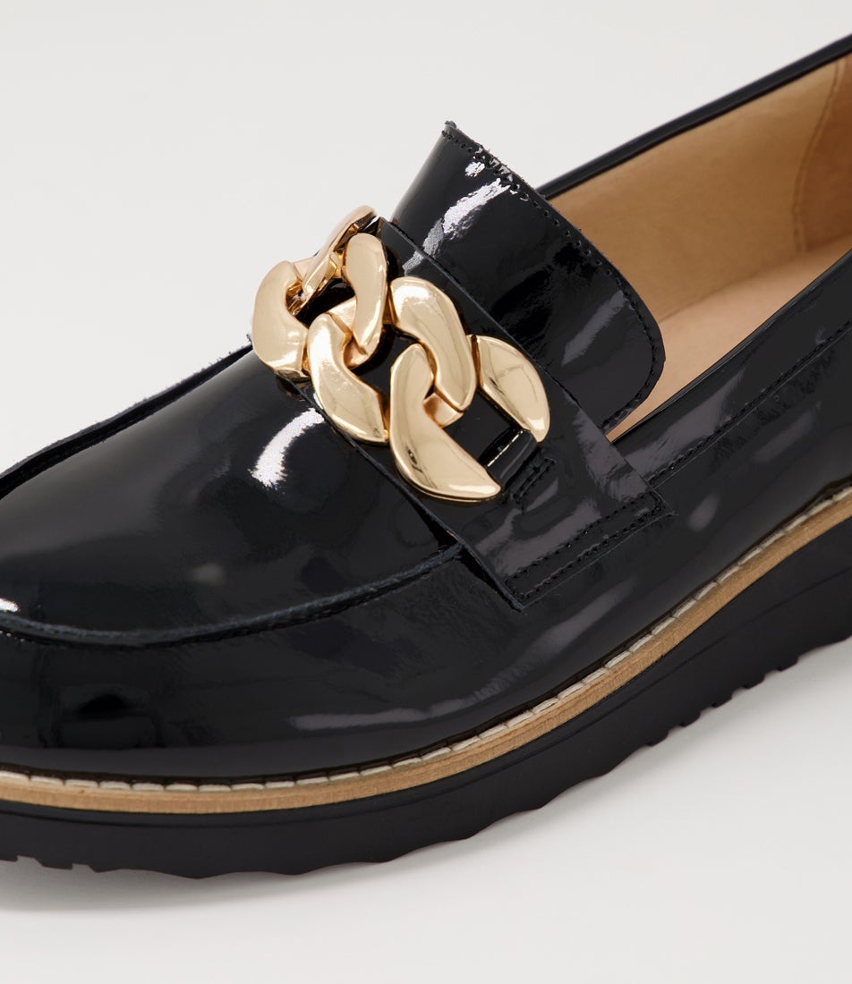 Osie Black Patent Leather Loafers