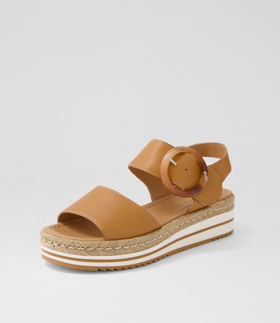 Aubbie Dark Tan Leather Sandals