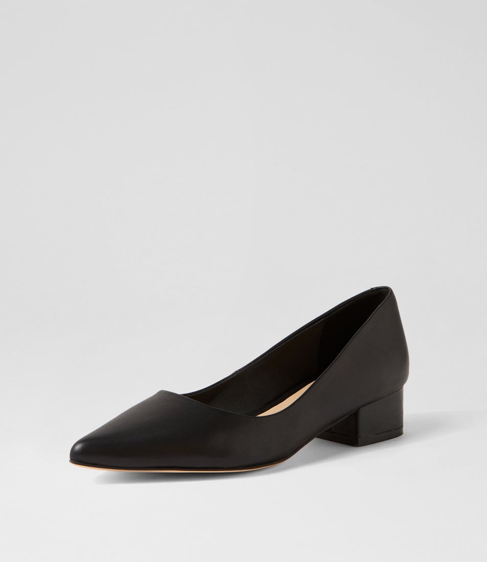 Thego Black Leather Heels
