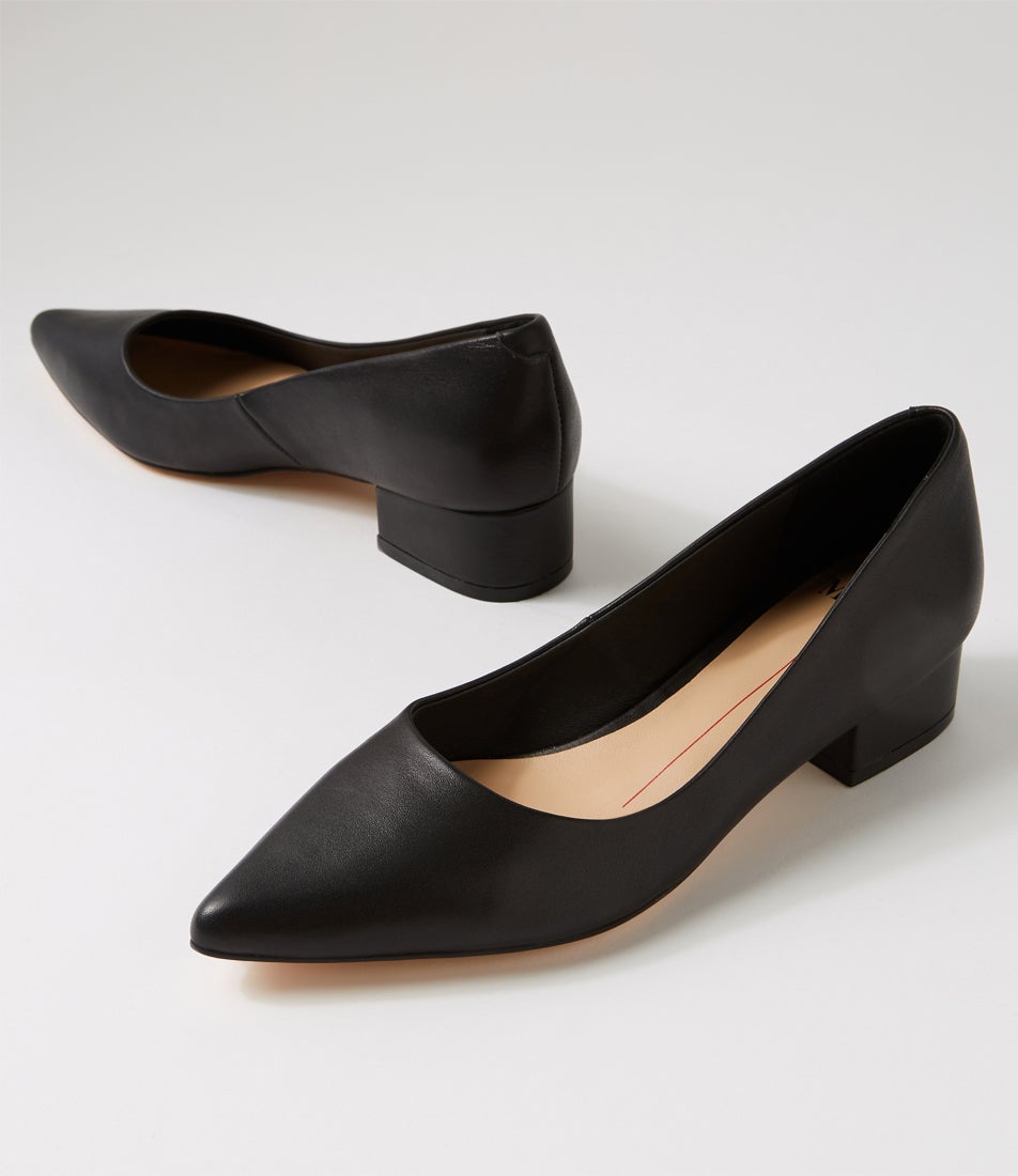 Thego Black Leather Heels