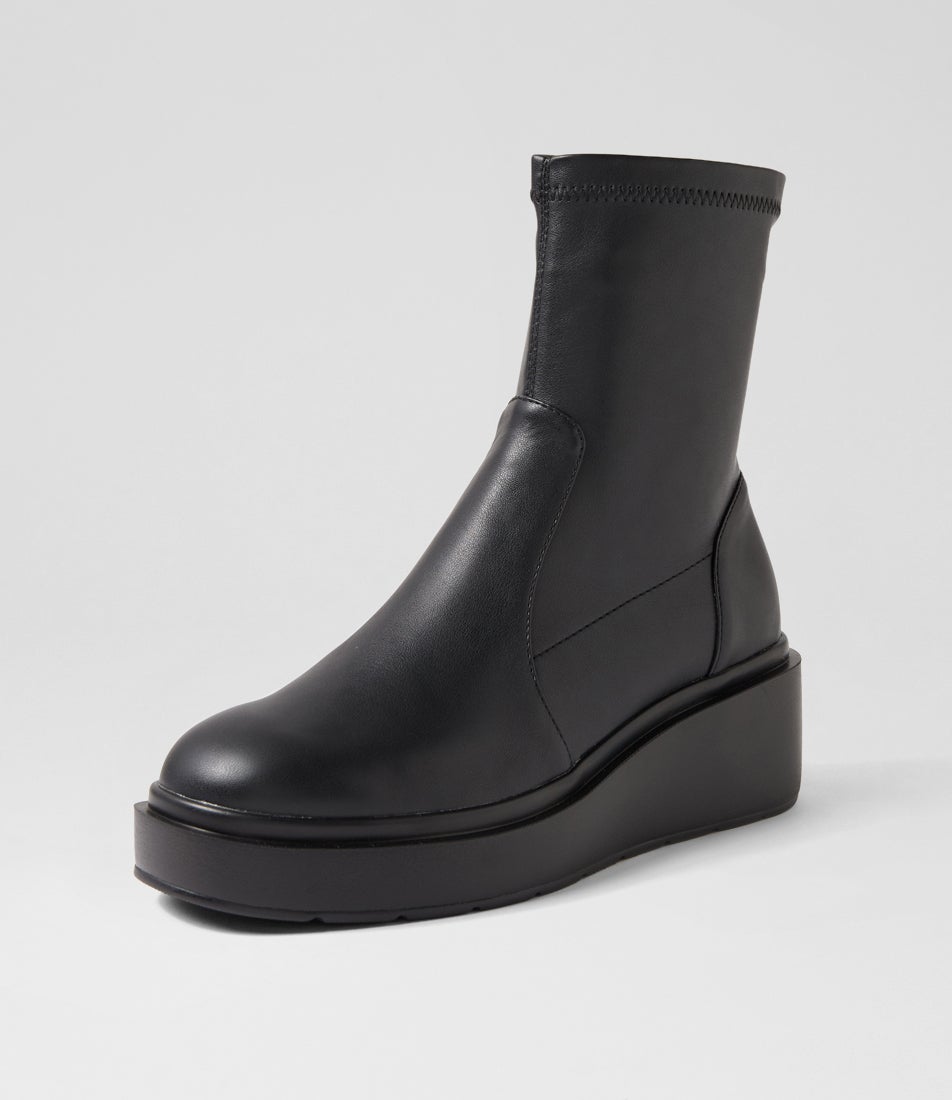 Siyera Black Stretch Ankle Boots