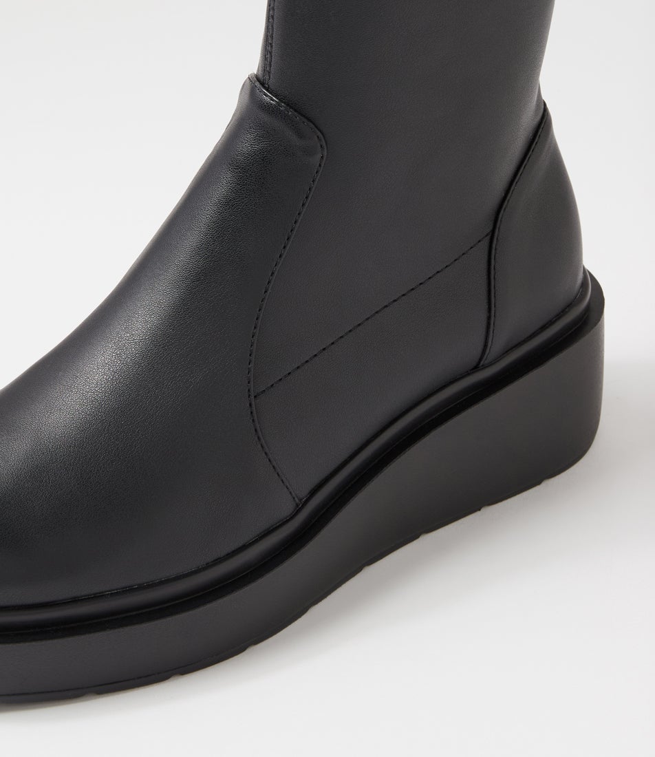 Siyera Black Stretch Ankle Boots