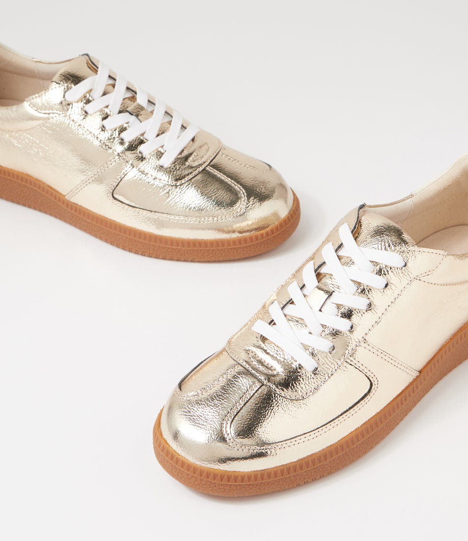 Dari Platinum Gum Shrunken Leather Sneakers