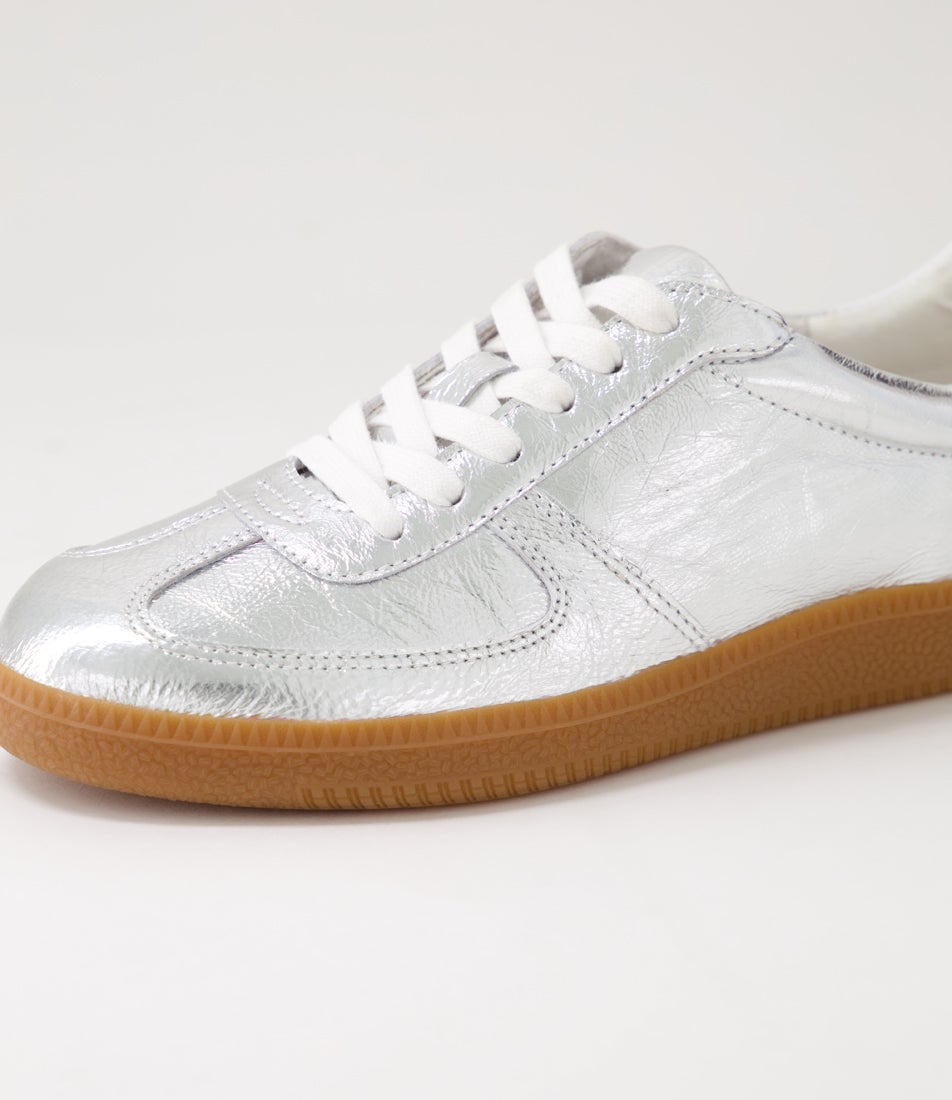 Dari Silver Gum Shrunken Leather Sneakers