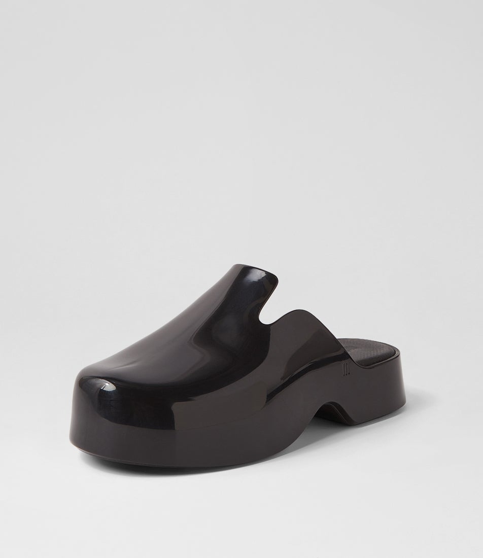 Zoe Black Pvc Clogs